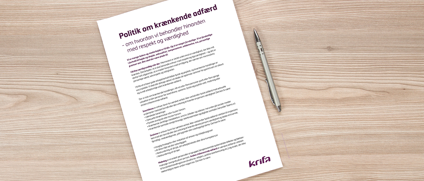 Krænkelsespolitik i Krifa